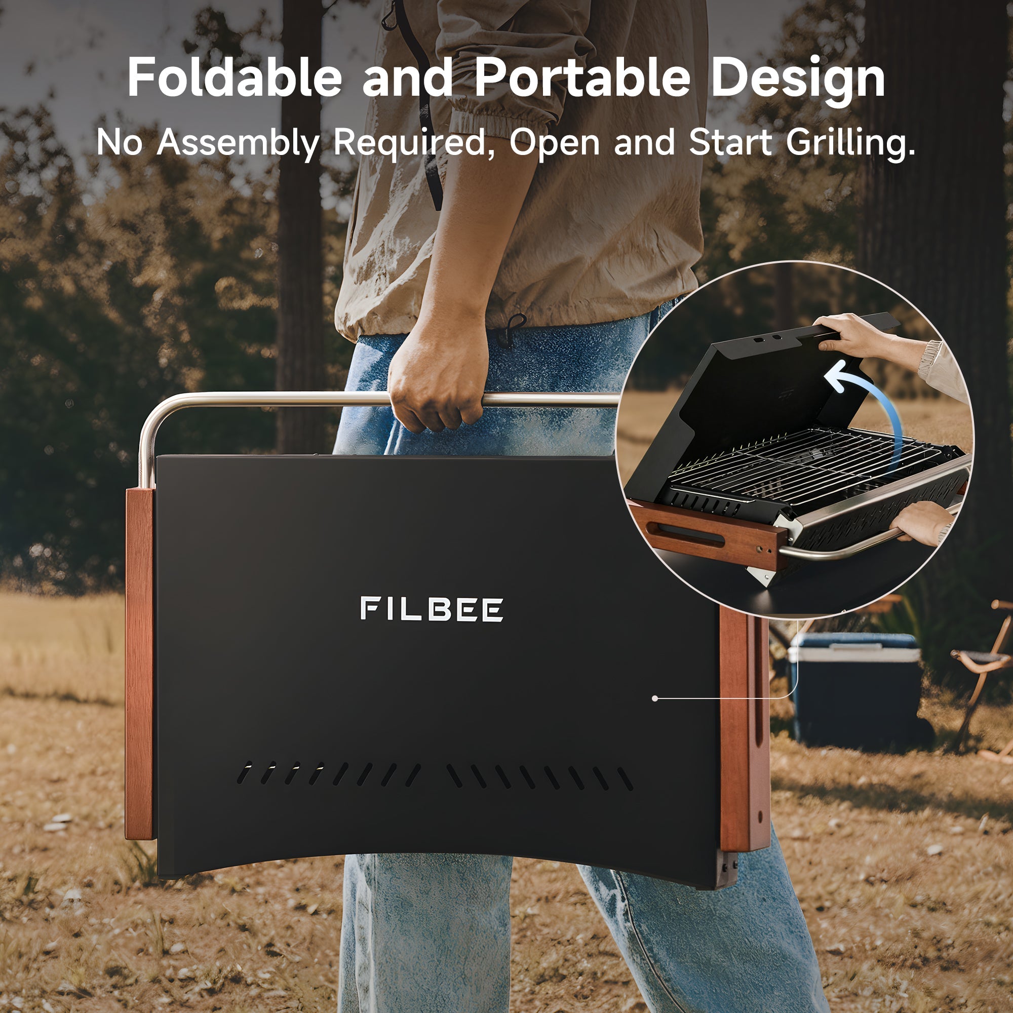 Portable Folding BBQ Charcoal Grill